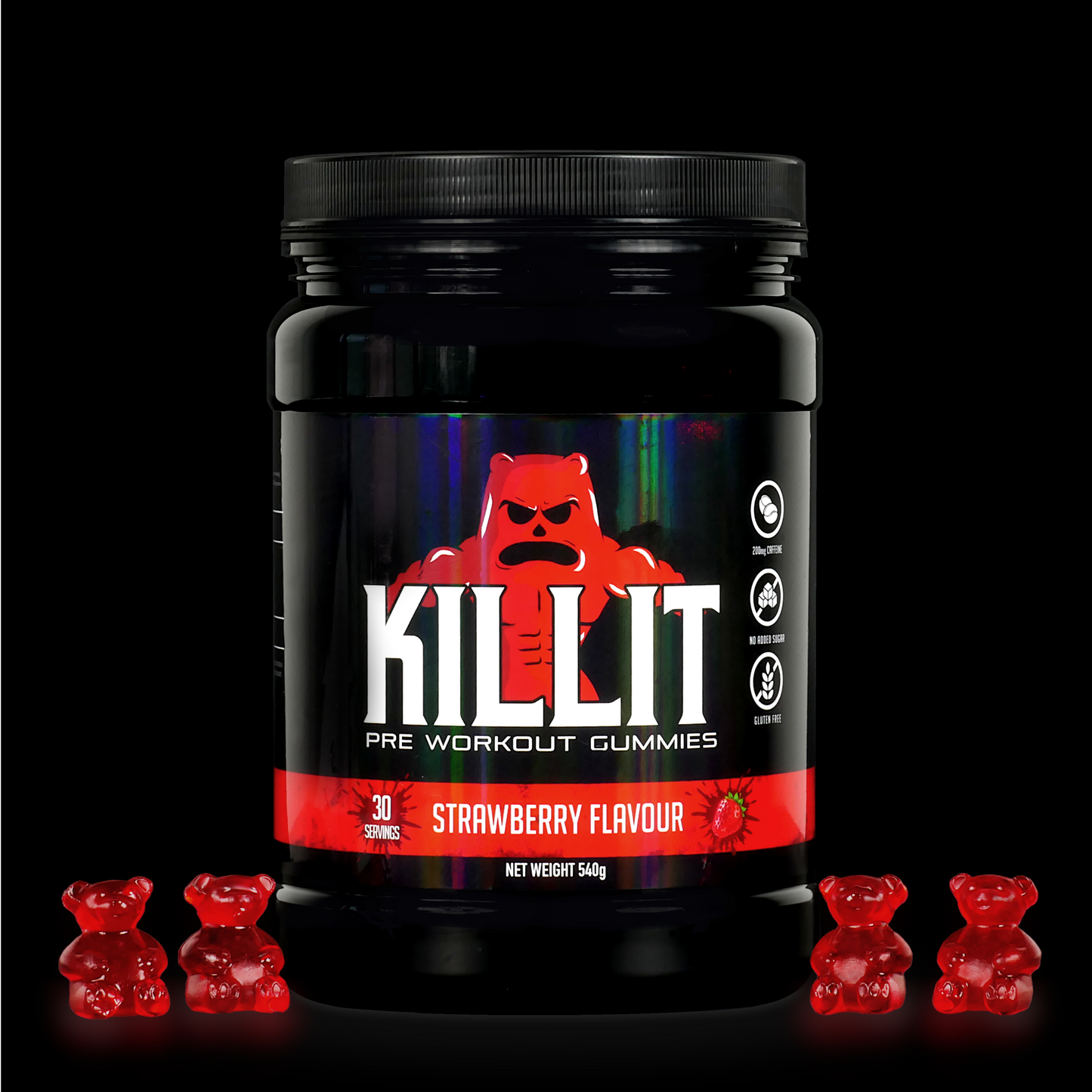 Pre-Workout Gummies: Strawberry (30 Servings)